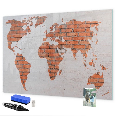 Magnetická popisovateľná tabuľa Mapa sveta s osobnými spomienkami