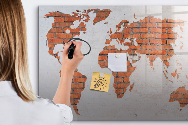 Magnetická popisovateľná tabuľa Mapa sveta s osobnými spomienkami