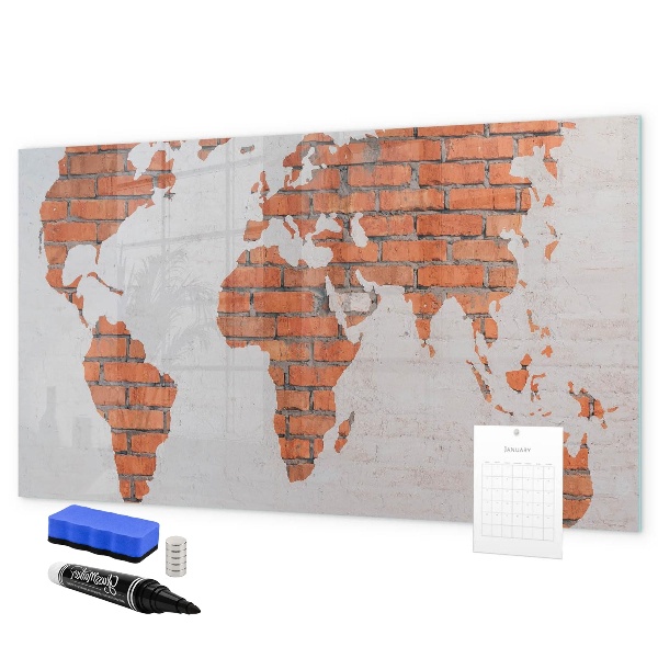 Magnetická popisovateľná tabuľa Mapa sveta s osobnými spomienkami