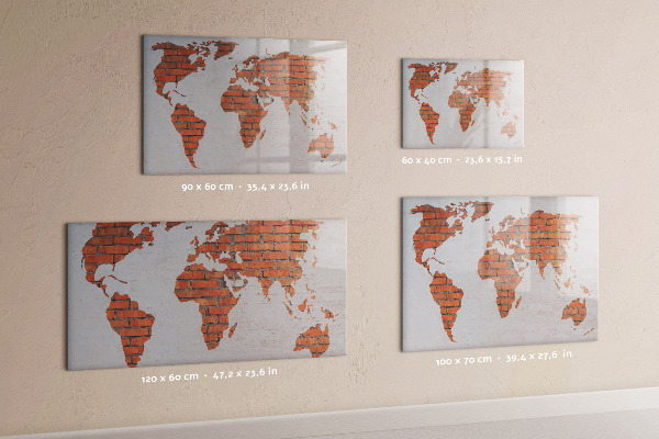 Magnetická popisovateľná tabuľa Mapa sveta s osobnými spomienkami