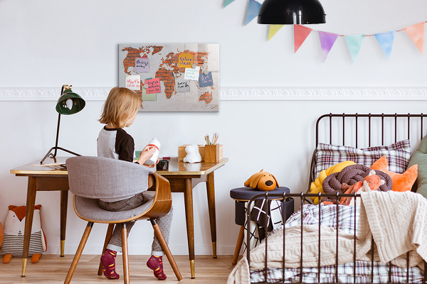 Magnetická popisovateľná tabuľa Mapa sveta s osobnými spomienkami