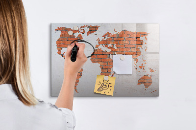 Magnetická popisovateľná tabuľa Mapa sveta s osobnými spomienkami