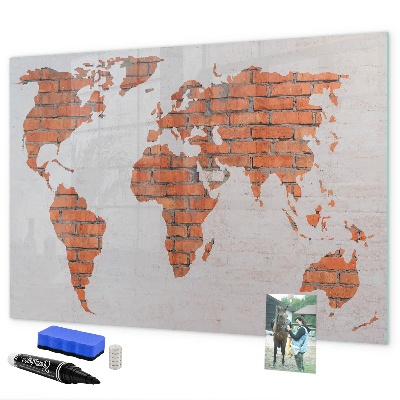 Magnetická popisovateľná tabuľa Mapa sveta s osobnými spomienkami