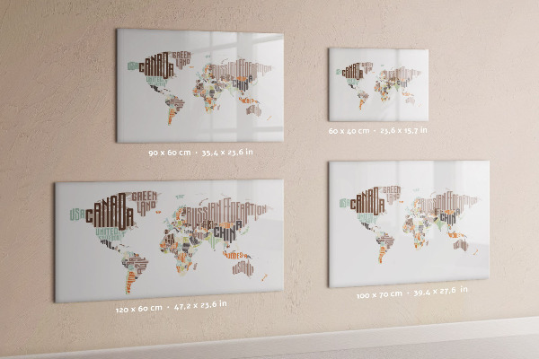 Kresliaca magnetická tabuľa Mapa sveta s miestami fotenia