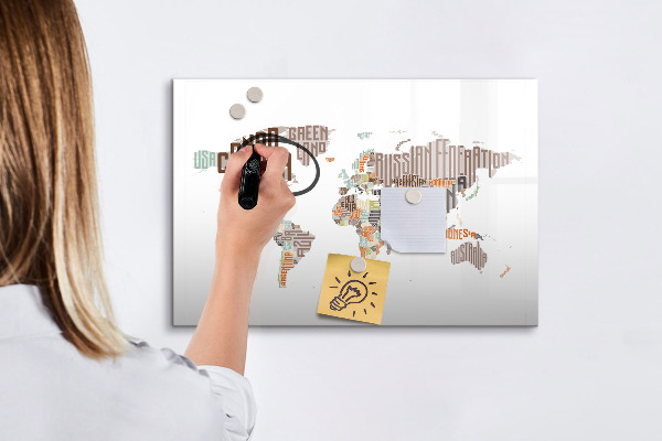 Kresliaca magnetická tabuľa Mapa sveta s miestami fotenia