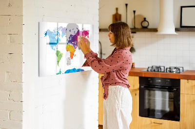 Magnetická popisovateľná tabuľa Farebná mapa na fotografie a poznámky