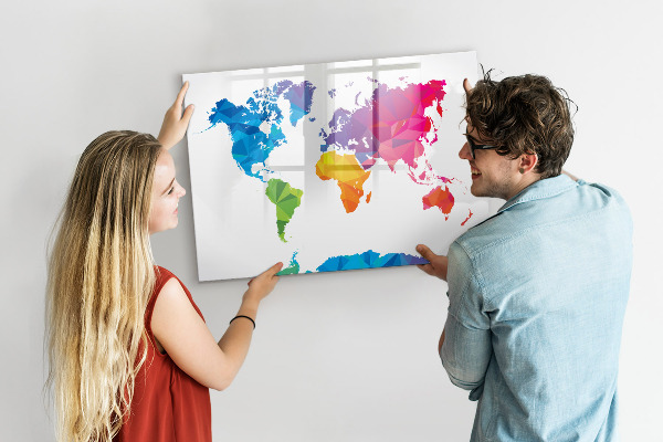 Magnetická popisovateľná tabuľa Farebná mapa na fotografie a poznámky