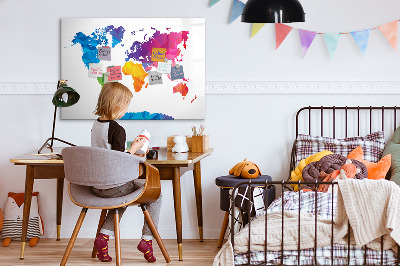 Magnetická popisovateľná tabuľa Farebná mapa na fotografie a poznámky