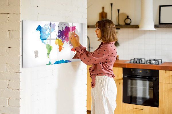 Magnetická popisovateľná tabuľa Farebná mapa na fotografie a poznámky