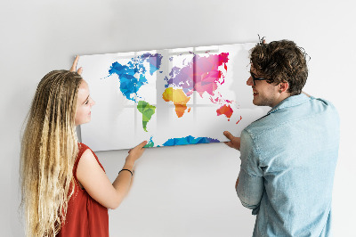 Magnetická popisovateľná tabuľa Farebná mapa na fotografie a poznámky