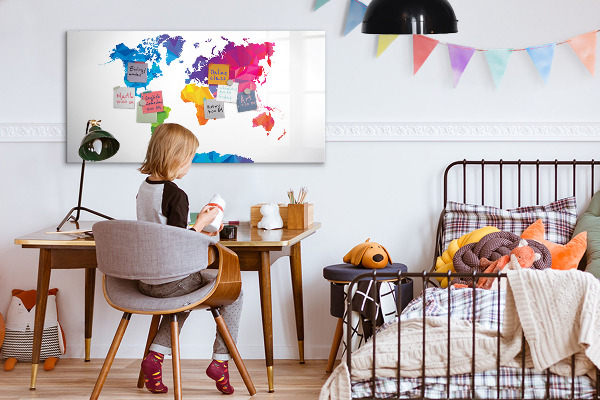 Magnetická popisovateľná tabuľa Farebná mapa na fotografie a poznámky