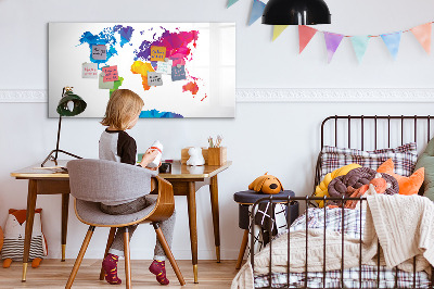 Magnetická popisovateľná tabuľa Farebná mapa na fotografie a poznámky
