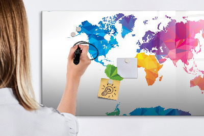 Magnetická popisovateľná tabuľa Farebná mapa na fotografie a poznámky