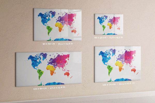 Magnetická popisovateľná tabuľa Farebná mapa na fotografie a poznámky