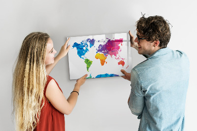 Magnetická popisovateľná tabuľa Farebná mapa na fotografie a poznámky
