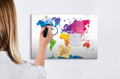 Magnetická popisovateľná tabuľa Farebná mapa na fotografie a poznámky