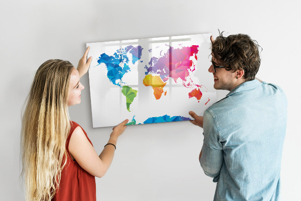 Magnetická popisovateľná tabuľa Farebná mapa na fotografie a poznámky