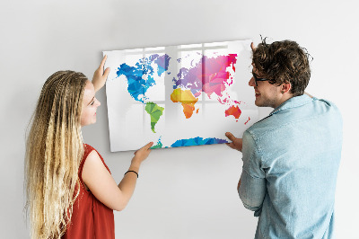 Magnetická popisovateľná tabuľa Farebná mapa na fotografie a poznámky