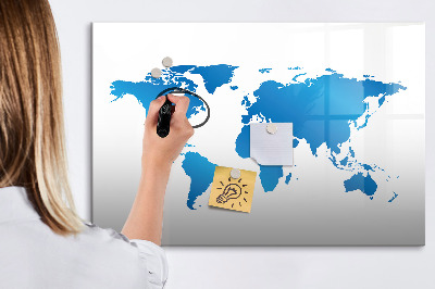 Magnetická popisovateľná tabuľa Mapa sveta s miestami fotenia