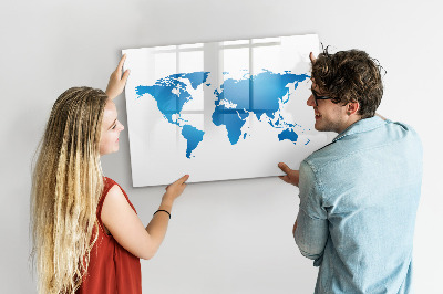 Magnetická popisovateľná tabuľa Mapa sveta s miestami fotenia