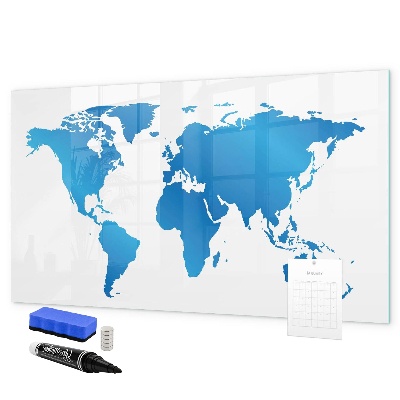 Magnetická popisovateľná tabuľa Mapa sveta s miestami fotenia