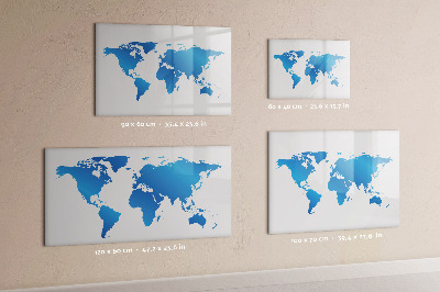 Magnetická popisovateľná tabuľa Mapa sveta s miestami fotenia