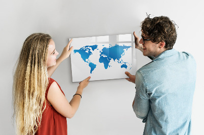 Magnetická popisovateľná tabuľa Mapa sveta s miestami fotenia