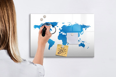 Magnetická popisovateľná tabuľa Mapa sveta s miestami fotenia