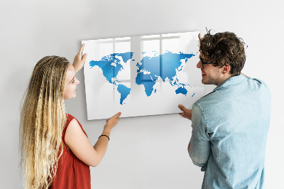 Magnetická popisovateľná tabuľa Mapa sveta s miestami fotenia