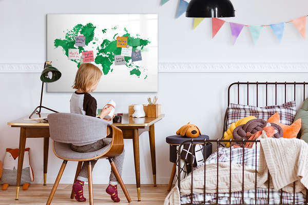 Magnetická popisovateľná tabuľa Interaktívna mapa pre spomienky na cesty