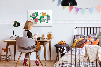 Magnetická popisovateľná tabuľa Interaktívna mapa pre spomienky na cesty