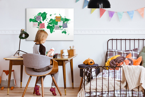 Magnetická popisovateľná tabuľa Interaktívna mapa pre spomienky na cesty
