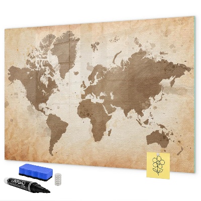 Magnetická popisovateľná tabuľa Mapa sveta s miestami fotenia