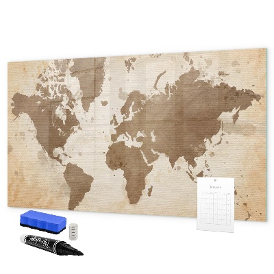 Magnetická popisovateľná tabuľa Mapa sveta s miestami fotenia