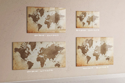 Magnetická popisovateľná tabuľa Mapa sveta s miestami fotenia