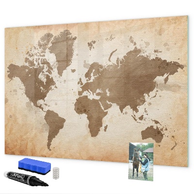 Magnetická popisovateľná tabuľa Mapa sveta s miestami fotenia