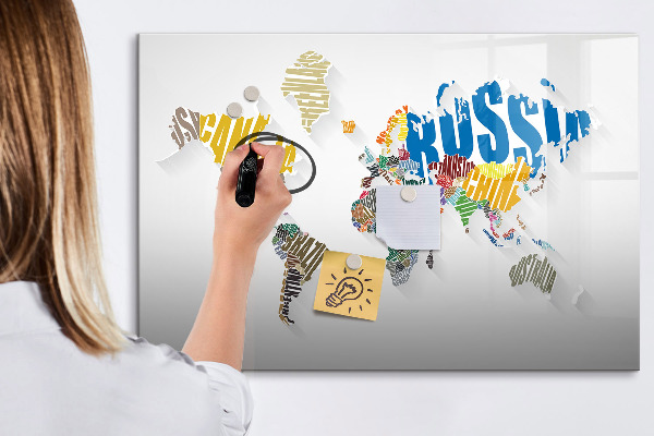 Magnetická popisovateľná tabuľa Mapa sveta s osobnými spomienkami