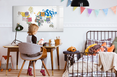Magnetická popisovateľná tabuľa Mapa sveta s osobnými spomienkami