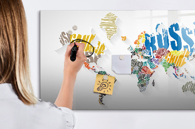 Magnetická popisovateľná tabuľa Mapa sveta s osobnými spomienkami