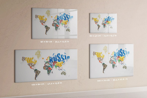 Magnetická popisovateľná tabuľa Mapa sveta s osobnými spomienkami