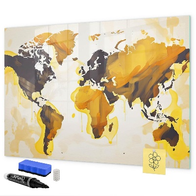 Magnetická popisovateľná tabuľa Mapa sveta s miestami fotenia