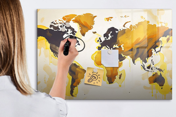 Magnetická popisovateľná tabuľa Mapa sveta s miestami fotenia