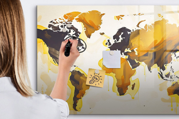 Magnetická popisovateľná tabuľa Mapa sveta s miestami fotenia