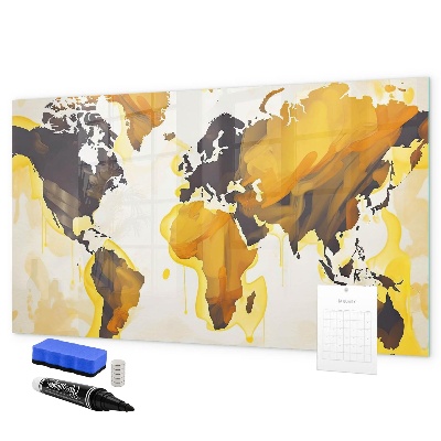 Magnetická popisovateľná tabuľa Mapa sveta s miestami fotenia