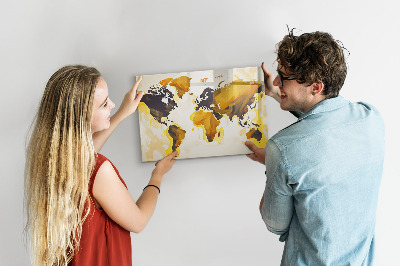 Magnetická popisovateľná tabuľa Mapa sveta s miestami fotenia