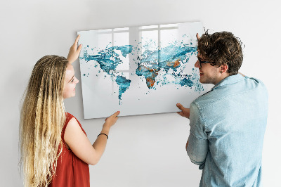Magnetická popisovateľná tabuľa Vodné mapy s osobnými spomienkami