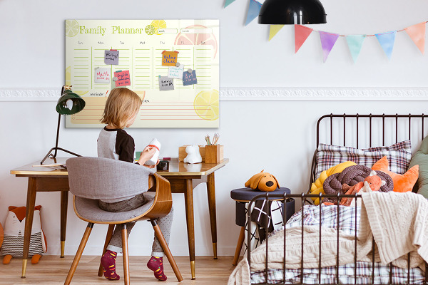 Magnetická popisovateľná tabuľa Rodinný plánovač s priestorom na fotografie