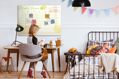 Magnetická popisovateľná tabuľa Rodinný plánovač s priestorom na fotografie