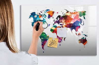 Magnetická popisovateľná tabuľa Farebná mapa sveta s fotografiami