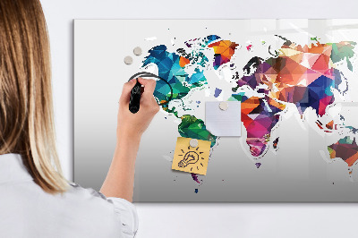 Magnetická popisovateľná tabuľa Farebná mapa sveta s fotografiami